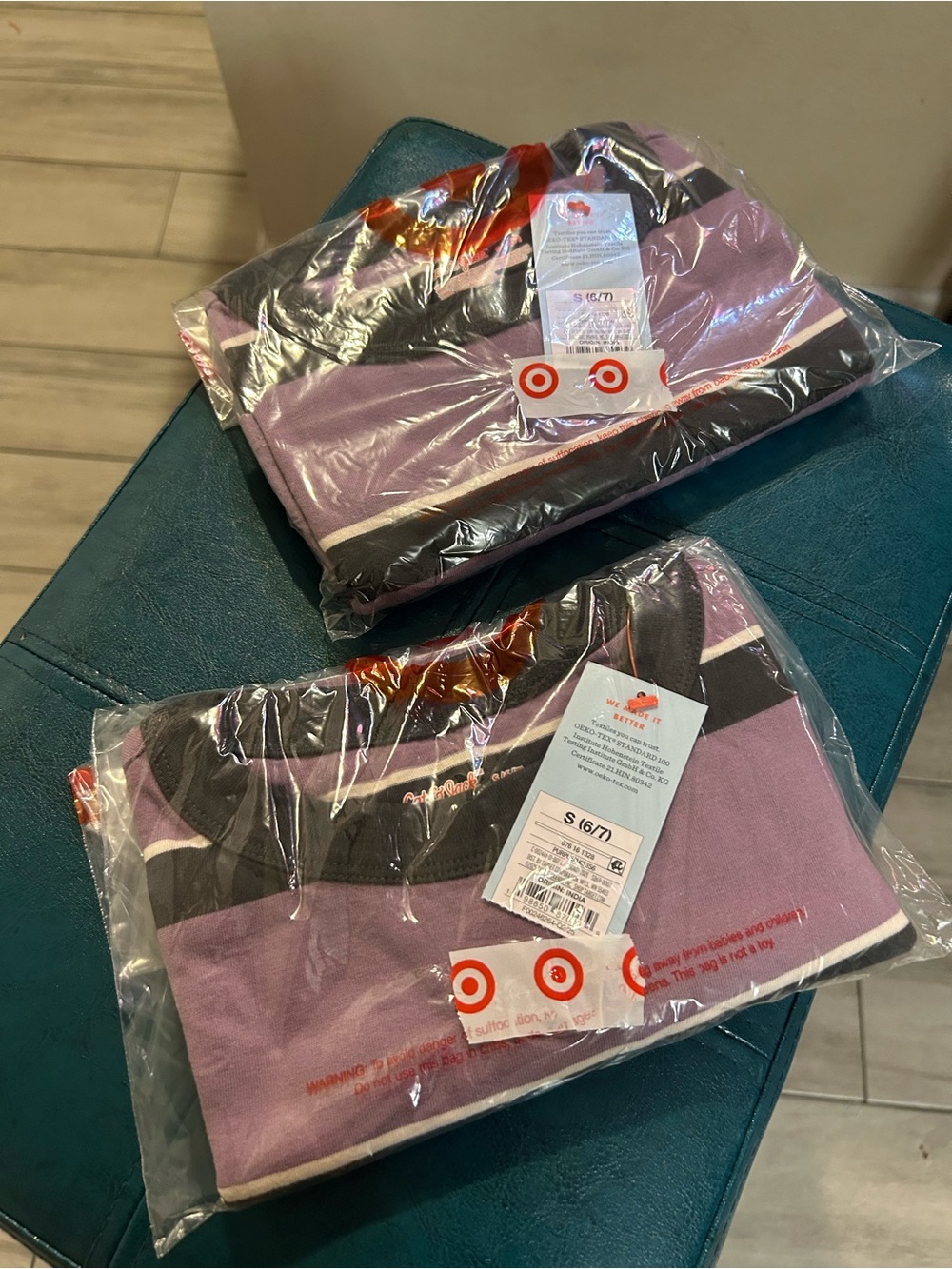 Boy’s Purple Striped short-Sleeve Top, set of 2